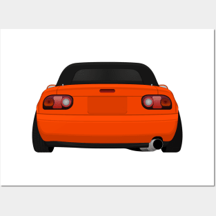 Miata rear Orange Posters and Art